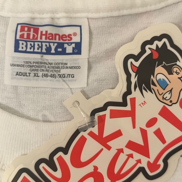 Lucky Devils "Devil Skateboarder on white short sleeve t-shirt" - Picture 5 of 5